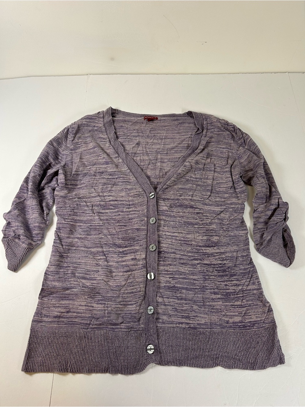Merona Lavender Space-Dye V-Neck Button Cardigan